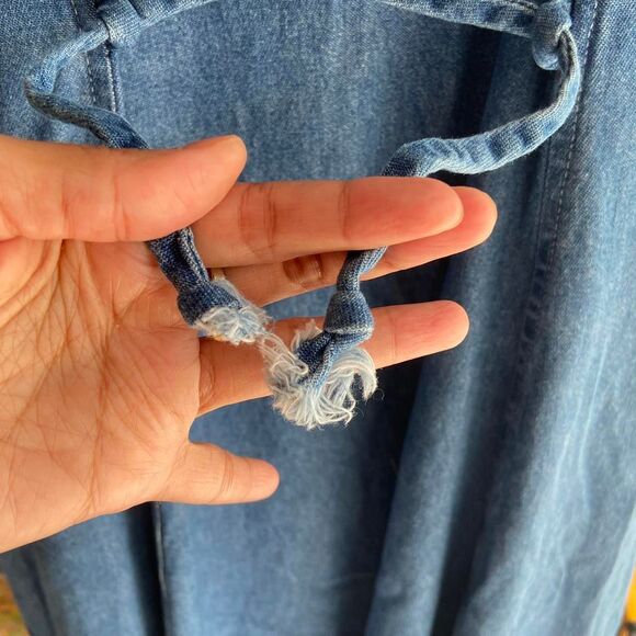 Vintage 90s Jodi California Blue denim maxi dress size 13/M - Picture 8 of 8